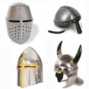 Helme von mittelalterlichen Kampf, mittelalterliche Helme, Helme völlig tragbar für Reenactment. Helme Ritterrüstung Geschichte.