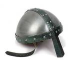 Armours - Medieval helmets - Nasal Helmet - Nasal Helmet, semi-oval helmet shell used in the Middle Ages, the twelfth century, with the nasal disk, without camaglio, median strip arranged in antero posterior and hoops.