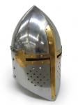 Armours - Medieval helmets - Great helmet Templar - Helmet Templar with cross said: Great helmet, because it provided complete protection of the head, used by heavy cavalry.