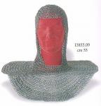 Armours - Medieval Body Armour - Chainmail coif Armor - Chainmail coif Armor, Medieval Costume Armor, knitted cap, complete protection of the head, freeing up a large part of the face and falls on the shoulders.