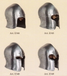 Armours - Medieval Helmets - Barbute Helmet, Venetian sallet (barbute) derived from the pelvis, but always without camaglio. Attached to the head marked by a rib midway between the hairline and neck.
