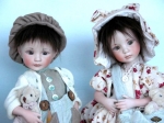 Collectible porcelain dolls - Collectible porcelain dolls, New - Children in Spring - Collectible dolls porcelain bisque, height 29 cm.