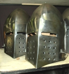 Armours - Medieval helmets - Medieval Combat Helmet - Medieval Combat Helmet with hinged visor. Openable also from the bottom. Equipped with separate padded bonnet.
