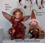 Porcelain dolls and fairies - Angels, elves, Fairies Porcelain - Fairy Christmas - Fairy Christmas, Character porcelain bisque sitting position, height: 36 cm.