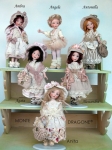 Collectible porcelain dolls - Collectible porcelain dolls, New - Anita, Angela, Antonella, Alessandra, Agata, Ambra - Collectible dolls porcelain bisque, height 21 cm.