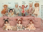 Collectible porcelain dolls - Collectible porcelain dolls, New - Pippi Nene Loretta Beatrice Lina - A Nene, Nene B, Loretta, Pippi small, Lina, Beatrice; series of porcelain dolls size 23 cm.