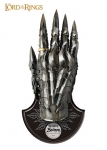 THE WORLD OF CINEMA - Gauntlet of Sauron, strictly limited to 1000 pieces worldwide, each one is individually serialized on a steel plate mounted to the display. The wall display is made from wood and features a graphic motif of Sauron.