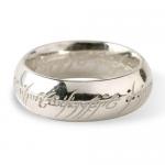 World Cinema - The Lord of the Rings - Jewellery - Gold and Silver - One Ring Silver - 15 grams - Single silver ring with inscription Elvish