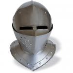 Armours - Medieval Helmets - Helmet to protect the head in armor, armor helmet to Milan, has a slit visor severed eye, ventilation fans with washer, size: 30x31x35cm.