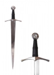 Swords and Ancient Weapons - Medieval Swords - Medieval Single, handed sword, This decoration sword's carbon steel blade is hand-forged. The wooden hilt has a leather wrapping.
