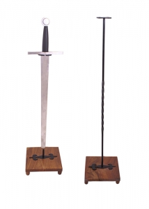 Display for Sword, Swords and Ancient Weapons - Medieval Swords - Display for sword made from steel with massive wooden base plate.