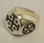 Jewellery - Templar Medieval - Ring Jerusalem cross, made &#8203;&#8203;of silver, is suitable for most measures.