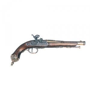 Italian dueling pistol 1825, Medieval - Firearms - Flintlock pistols, Old Guns - Percussion pistol manufactured in Brescia (Italy) in the year 1825, substituting the older flintlock system. Made in wood and cast metal. Not fireable. Overall lenght 38 cms.