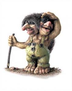 Troll Nyform 101, Troll  NyForm - Troll NyForm (medi) - Troll norvegese in materiale naturale, oggetto da collezione internazionale. Altezza: 28 cm