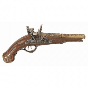 Gribevaul  pistol 1806, Medieval - Firearms - Flintlock pistols, Old Guns - Deluxe double barrel flintlock pistol, Its main characteristic is constituted by the two barrels that can be fired separately.