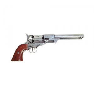 Colt Dragoon model 1849, Medieval - Firearms - Revolvers - Colt model 1849, 6 shots american percussion revolver, entirely made in cast metal with a wooden butt, not fireable. Overall lenght 34 cms,