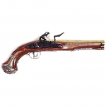 Medieval - Firearms - Flintlock pistols, Old Guns - English flintlock pistol of the XVIIIth century, known as "George Washington" pistol. Overall lenght 36 cms.