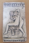 Terracottas Museum Pompeii Herculaneum - Bas-relief depicting Maenad and Satyr, A Satyr passionately hugs and kisses a Maenad: Bas-relief inspired by that which decorates the Grimani´s Altar, (1st century A.D.), now in Venice, Museo Archeologico.