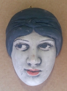 Mask of Deidamia - Mythology Greek, Terracottas Museum Pompeii Herculaneum - Mask of Deidamia, in Greek mythology, Deidamia is the daughter of King Lycomedes of Scyros. 4th century BC, terracotta sculpture.