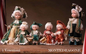 I Veneziani (Medi) - Coppia del '700, Fate Folletti di Porcellana - Folletti elfi in porcellana - Personaggi in porcellana di bisquit, bambole artigianali, altezza: 25 cm