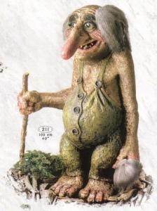 Troll Nyform  211, Troll  NyForm - Troll NyForm (Grandi) - Troll norvegese in materiale naturale, oggetto da collezione internazionale. Altezza: 102 cm