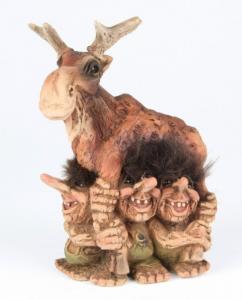 Troll Nyform 307, Troll  NyForm - Troll NyForm (medi) - Troll norvegese in materiale naturale, oggetto da collezione internazionale. Altezza: 19 cm