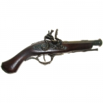 Medieval - Firearms - Flintlock pistols, Old Guns - Flintlock pistol of the XVIIIth century, Pistols like this one were made by the lombard arquebusier Giacomo Guarneri, provider of weapons for the Neapolitan government, not fireable, overall lenght 31 cms.
