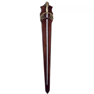 Pannello con spada spagnola, Medioevo - Oggettistica medievale - Trofei medievali - Pannello provvisto di una spada da lato spagnola del XVI secolo.