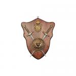 Medieval - Medieval Objects - Armour-Swords Wall Panel Decorative - Daggers and head of bear wall panel Decorative, dimensions 33 x 28 cm.