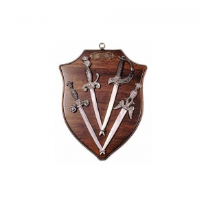 Medieval Daggers Wall Panel Decorative, Medieval - Medieval Objects - Armour-Swords Wall Panel Decorative - Wall Panel Decorative with four medieval daggers with steel blade.