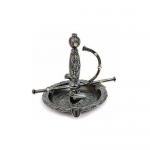 Medieval - Medieval Objects - Medieval Objects - saucer stands the hilt of a sword renaissance that also serves as a handle.