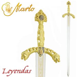 Sword Roland, Swords and Ancient Weapons - Swords Collection of World Cinema - Orlando's sword with steel blade decorated with gold tooling on top,