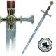 Swords and Ancient Weapons - Templar Swords - Damascene Sword Templar handle inlaid gold and Templar cross.