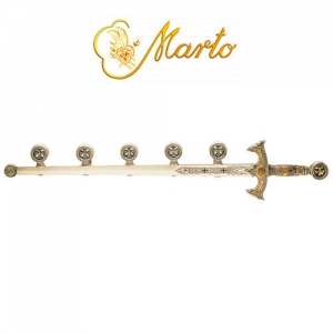 Horizontal hanger Templar Sword, Medieval - Templars - Templars Objects - Garnish with crosses and on which licenses have been applied five elements for hanging clothes.