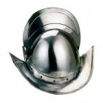 Armours - Medieval Helmets - Morion round with crest-derived skull armor capability, rounded profile, provided with a ridge segment of a circle with a tight little boat.