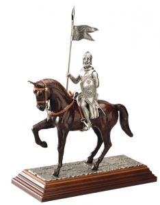 Cavaliere Templare a cavallo - (disponibile+), Medioevo - Miniature Storiche - Cavalieri - Uomo d'arme a cavallo su piedistallo.