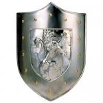 Armours - Medieval shields - Ornamental metal shield pinned to the head and rounded at the tip, size 62x43 cm.