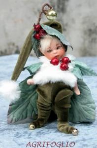 Elf Doll: Holly, Porcelain Fairy Dolls - Porcelain Fairies Elves - Elf Doll: Holly, bisque porcelain personage,  Height: 14 cm, handmade doll,