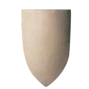 Scudo Triangolare medioevo, Armature elmi scudi - Scudi medievali - Scudo realizzato in legno con copertura in stoffa bianca per dipingerlo a piacimento. Provvisto di impugnatura interna in cuoio, dimensioni 70 x 45 cm.