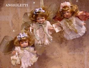 Dolls Angels, Collectible Porcelain Dolls - Porcelain Dolls - Bisque Porcelain Dolls - Biscuit porcelain dolls. Height: 16 cm