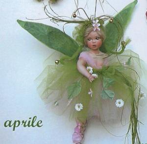 April Fairy, Porcelain Fairy Dolls - Porcelain Fairy - Porcelain Fairies (Small) - Fairy months be hung