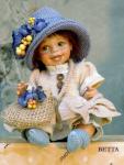 Collectible Porcelain Dolls - Porcelain Dolls - Bisque Porcelain Dolls - Bisque porcelain doll in a sitting position, height: 18 to 26 cm.