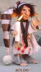 Boldo, Porcelain Fairy Dolls - Porcelain Fairies Elves - Elf Doll: Boldo bisque porcelain personage, Height: 28cm, handmade doll,