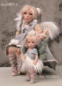 Fairy Frost, Porcelain Fairy Dolls - Porcelain Fairy - Porcelain Fairies - Fairy Sculpture, handcrafted porcelain doll Biscuit. Height: 42 cm. with glass eyes. Collection Montedragone. Price, refers to a single doll.