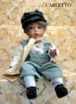 Bambole porcellana da collezione - Bambole porcellana Montedragone - Bambola da collezione snodata in porcellana di Bisquit Altezza 24 cm.