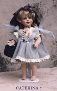 Bambola Caterina C, Bambole porcellana da collezione - Bambole porcellana Montedragone - Bambola da collezione in porcellana di Biscuit, Altezza 40 cm