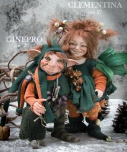 Clementina e Ginepro, Fate Folletti di Porcellana - Folletti elfi in porcellana - Personaggi in porcellana Altezza: 27 cm Clementina - 24 Ginepro.