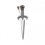 Swords and Ancient Weapons - Swords Collection of World Cinema - The dagger of Conan comes with a steel blade and cast metal theriomorphic decorations depicting the head of a demon with inserts in red crystals, length 43 cm.