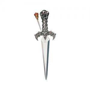 Demon Dagger Conan, Swords and Ancient Weapons - Swords Collection of World Cinema - The dagger of Conan comes with a steel blade and cast metal theriomorphic decorations depicting the head of a demon with inserts in red crystals, length 43 cm.
