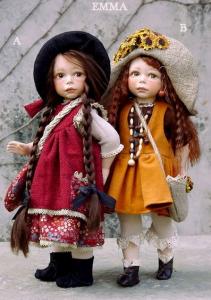 Emma, bambola in porcellana, Bambole porcellana da collezione - Bambole porcellana Montedragone - Bambole in porcellana di bisquit, altezza: 38 cm.